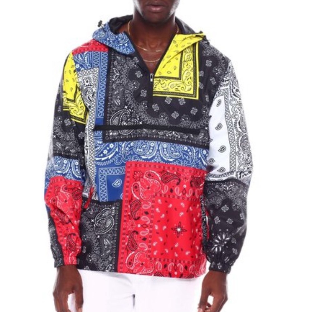 Bleecker & Mercer Bandana Windbreaker Jacket New With Tags Mens Small